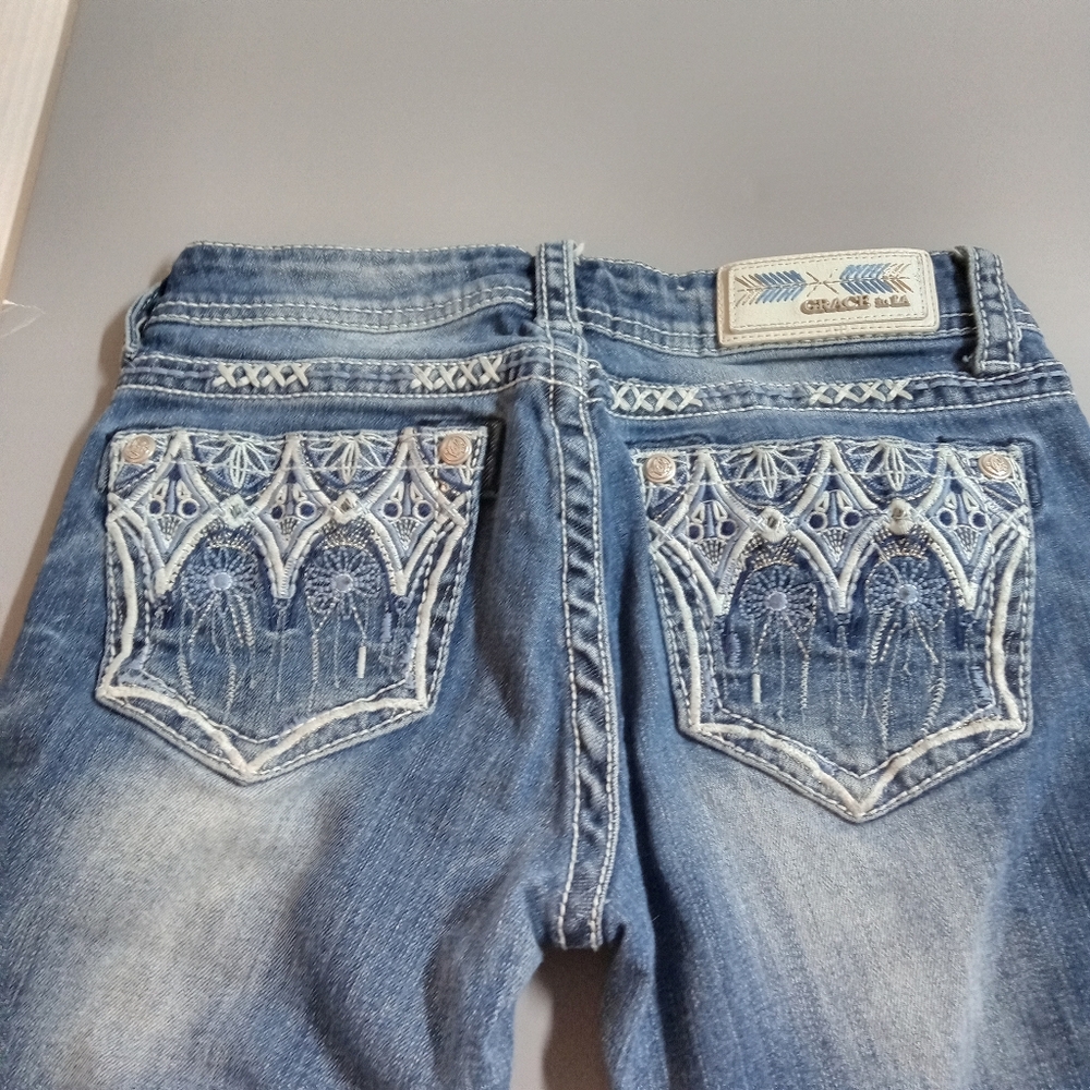 Grace Denim Blue Jeans Dreamcatcher Pockets Women's Size 26